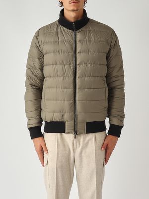 2. Chaqueta de hombre de piel y nailon Negro