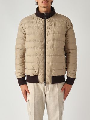 2. Chaqueta de hombre de piel y nailon Cabeza de moro