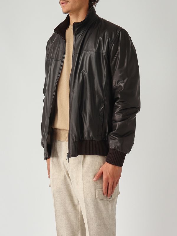 3. Leather bomber jacket for men Moor's Head Volfagli kantamerica