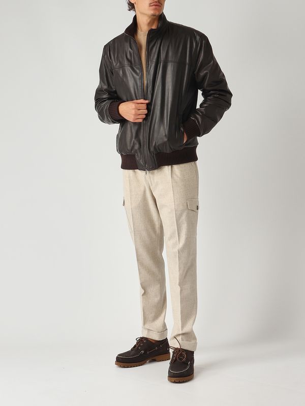2. Leather bomber jacket for men Moor's Head Volfagli kantamerica