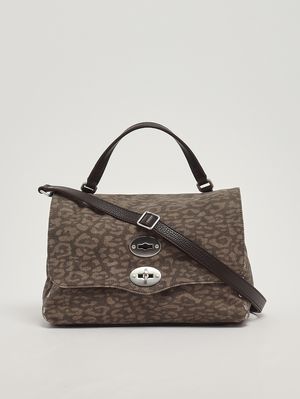 3. Borsa donna Postina Leo S in pelle e canvas Stampa Leopardo