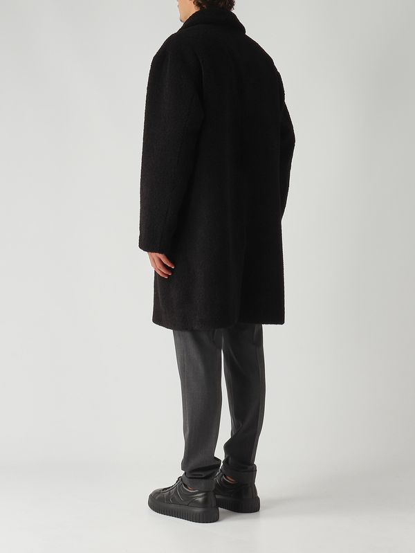 4. Herrenmantel aus Stoff in Teddy-Optik Schwarz Herno ca000206u12735