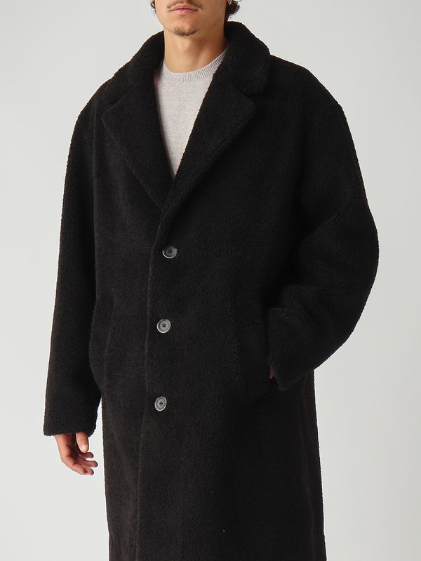 5. Herrenmantel aus Stoff in Teddy-Optik Schwarz Herno ca000206u12735
