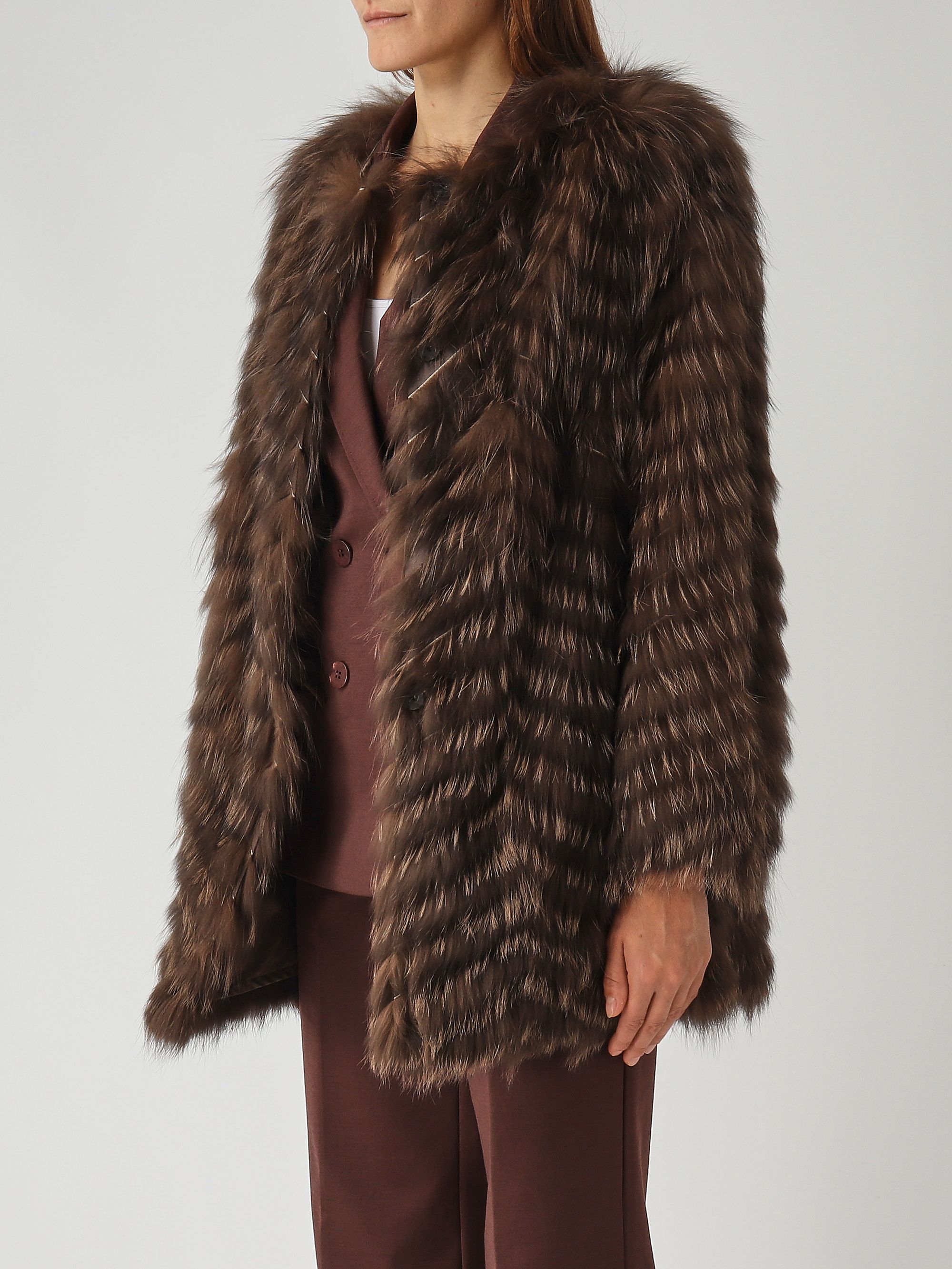 Petit Col Détachable En Véritable Fourrure Marron - Accessoire Vintage Pour Manteau Ou Veste