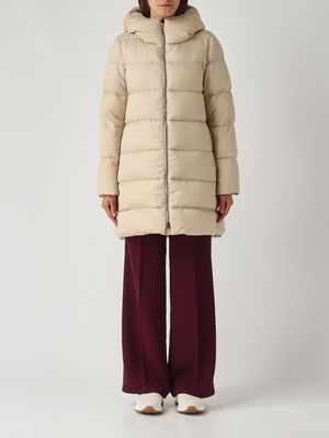 Doudoune longue A Shape en tissu Arendelle pour femme Beige Clair Herno