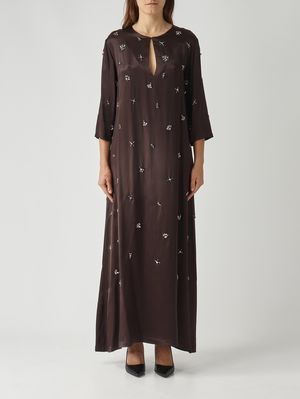 Damenkleid Junko aus Viskose Zartbitter Liviana Conti