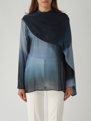 Women's Elisa blouse in viscose Teal Gradient Liviana Conti
