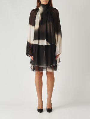 Damenkleid aus Viskose Verschmolzene Creme Liviana Conti