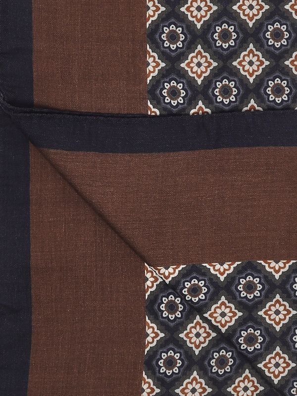 2. Bufanda para hombre de lana y modal azul marino-marrón oscuro Altea 2560187