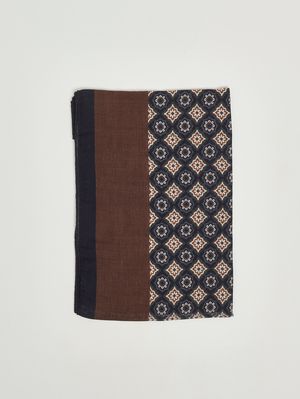 1. Bufanda para hombre de lana y modal azul marino-marrón oscuro