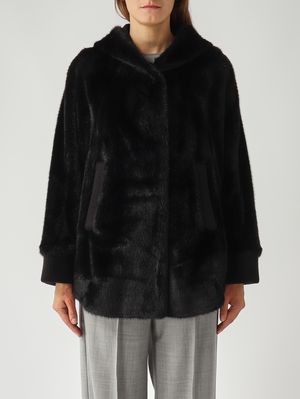 Damenjacke aus Kunstfell Schwarz Violanti