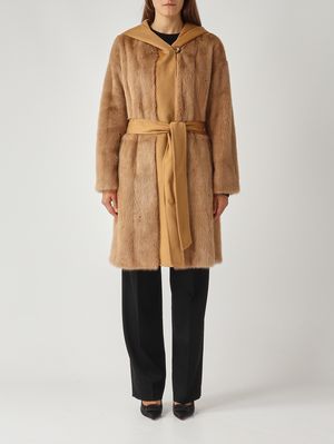 Manteau femme en fourrure Chameau Violanti