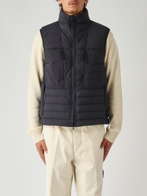 Lightweight nylon sleeveless down jacket for men Navy blue Stone Island