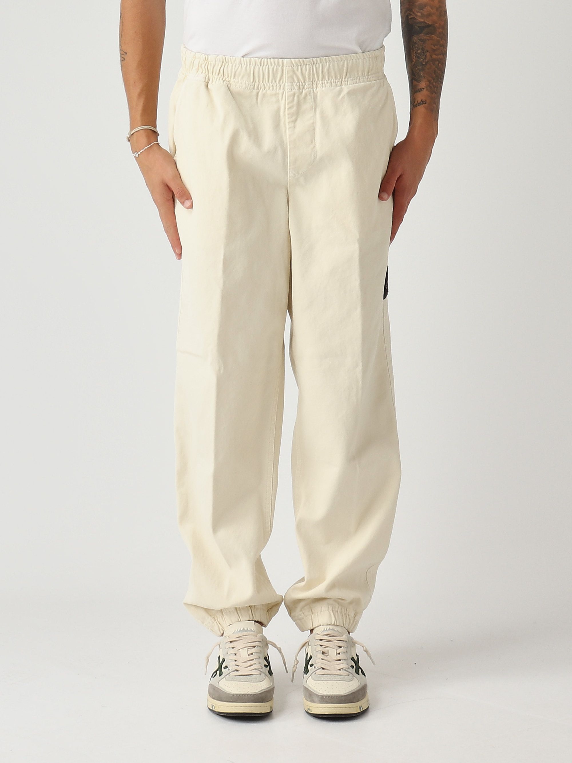 Pantalone Jogger Uomo In Cotone Biologico Panama K2s153100009s0184 Avorio - Foto 5