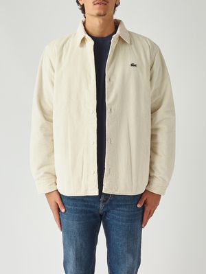 Herren-Overshirt aus Baumwollsamt Weiß Lacoste