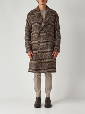 Herrenmantel aus Wollmischung Blau-Kamel Herno