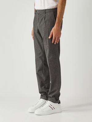 2. BG21 easy-fit stretch cotton weave blend trousers for men Grey
