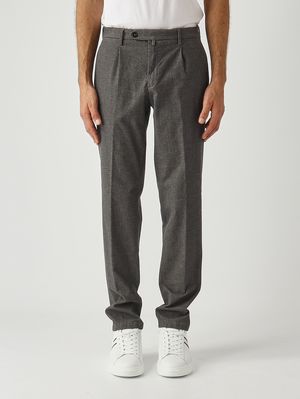 Herrenhose BG21 Easy-Fit in Mischgewebe-Stretch-Armatur Grau Briglia