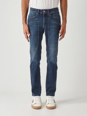 Jeans uomo James skinny-fit in cotone stretch Tri Blend Denim Scuro Jeckerson