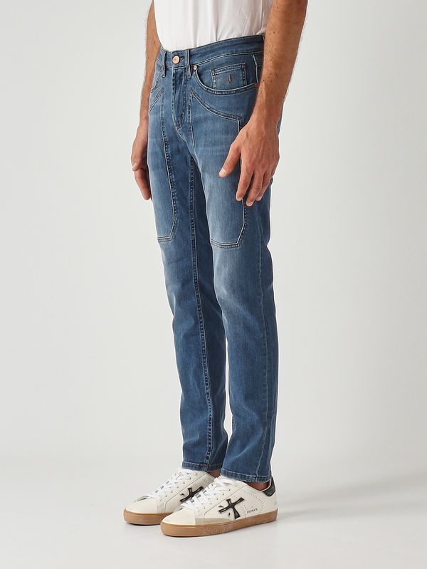 2. James skinny-fit Tri Blend stretch cotton denim jeans for men Medium Denim Jeckerson ai25juppa100james001