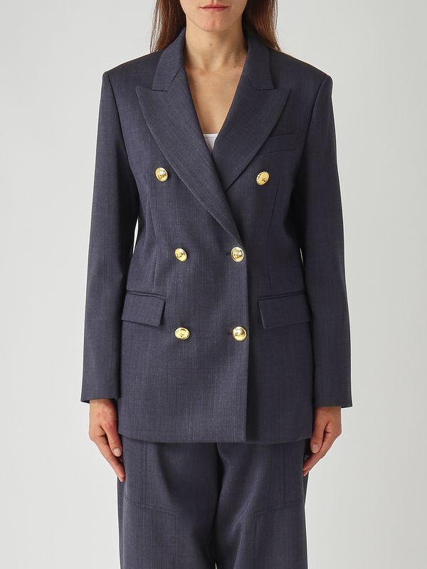 1. Blazer donna New Guinea in misto lana stretch Blu Notte Pinko 105617a2sn