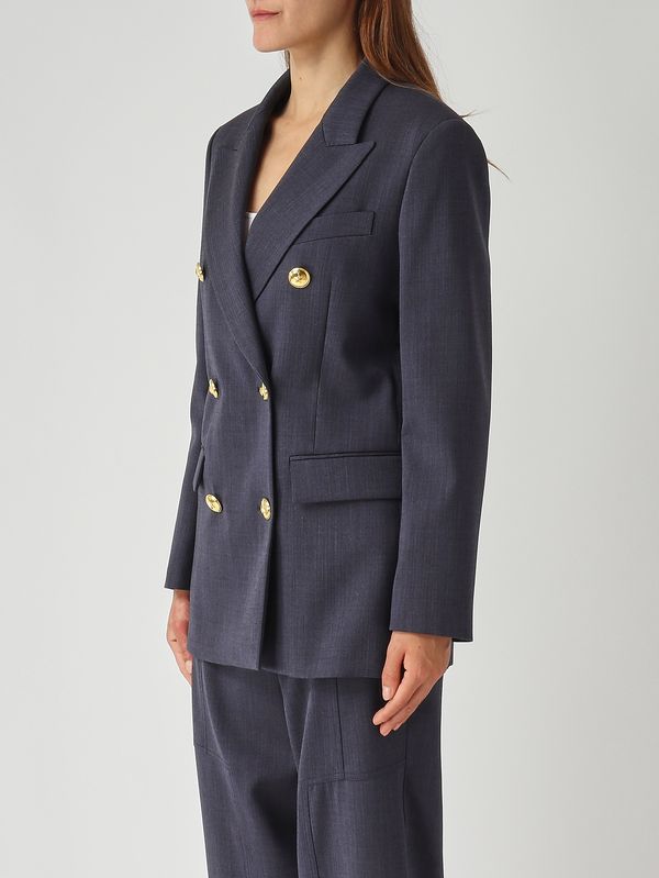 3. Blazer donna New Guinea in misto lana stretch Blu Notte Pinko 105617a2sn