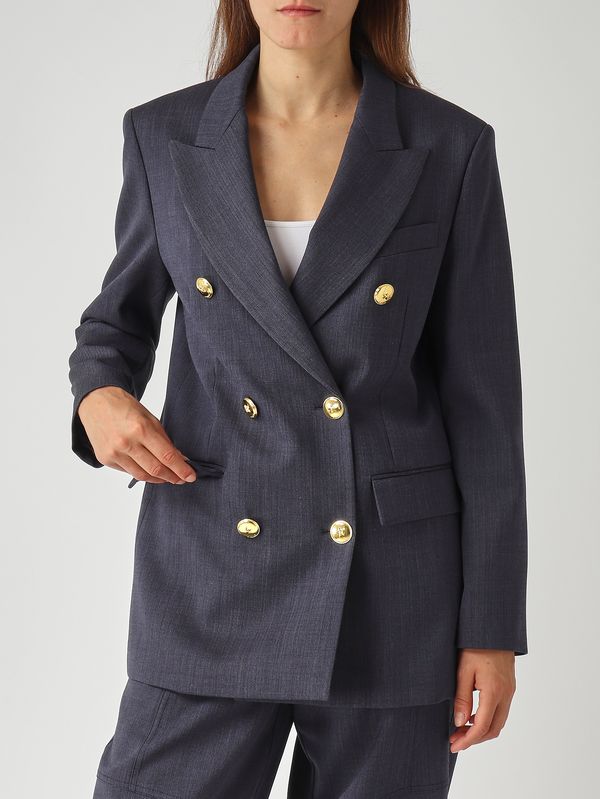 5. Blazer donna New Guinea in misto lana stretch Blu Notte Pinko 105617a2sn