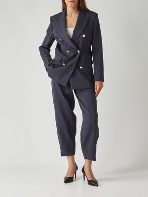 2. Blazer donna New Guinea in misto lana stretch Blu Notte
