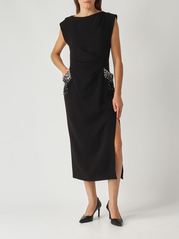 2. Freccette stretch viscose dress for women Black Pinko 105753a2q2