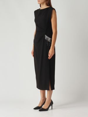 3. Freccette stretch viscose dress for women Black