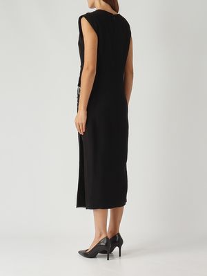 4. Freccette stretch viscose dress for women Black