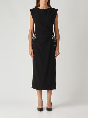 Damenkleid Freccette aus Stretch-Viskose Schwarz Pinko
