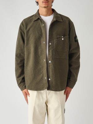 Herren-Overshirt in Comfort-Fit aus Baumwollfustian Green Stone Island