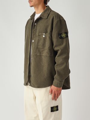 3. Overshirt uomo comfort-fit in fustagno di cotone Militare