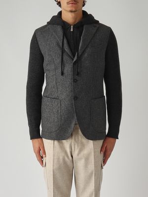 Men's wool jacket 1311225015 Navy | Caposerio.com