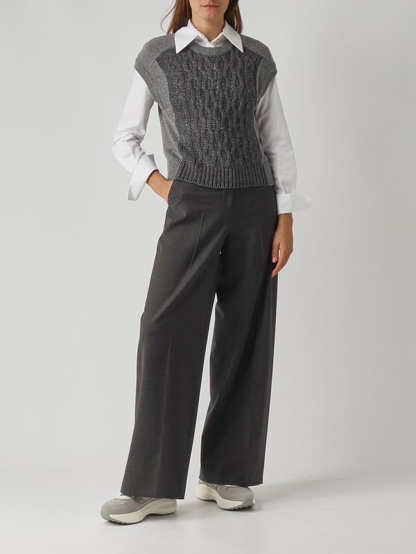 2. Gilet donna in misto lana e cashmere Antracite Nenette mikol