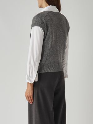 4. Gilet donna in misto lana e cashmere Antracite