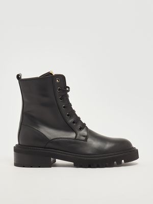 Damen-Stiefelette aus Leder Schwarz Via Roma 15