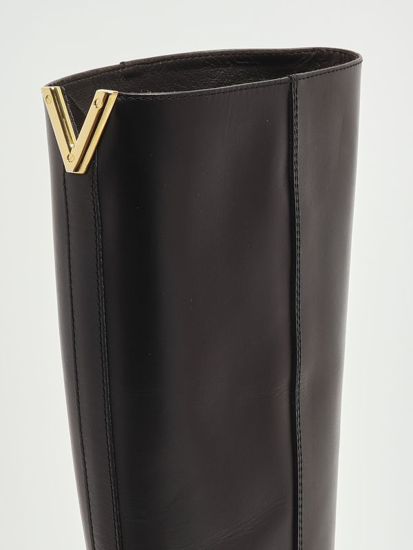 4. Damenstiefel aus Leder Schwarz Via Roma 15 4446