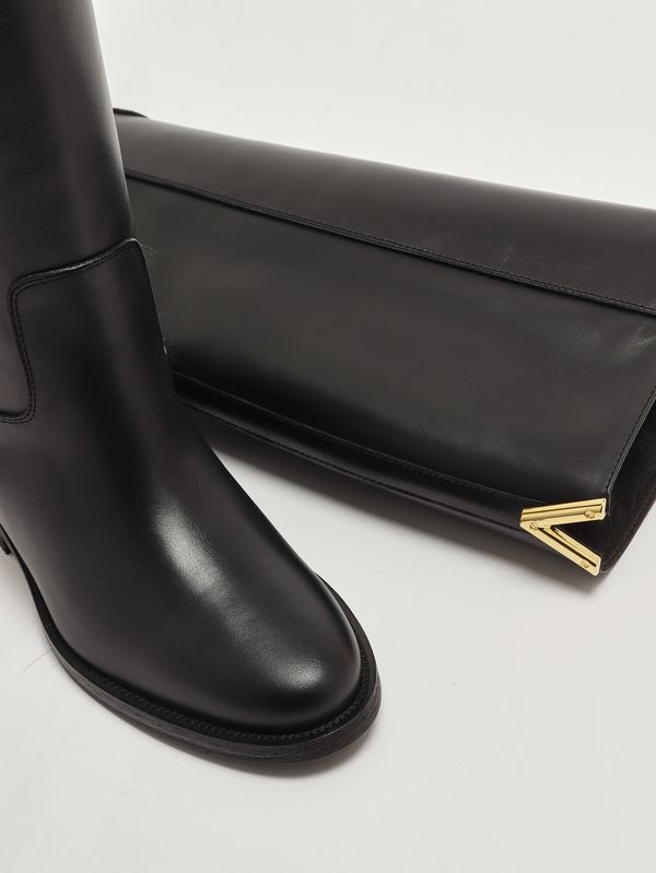 3. Damenstiefel aus Leder Schwarz Via Roma 15 4446