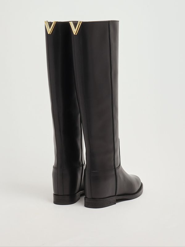 2. Damenstiefel aus Leder Schwarz Via Roma 15 4446