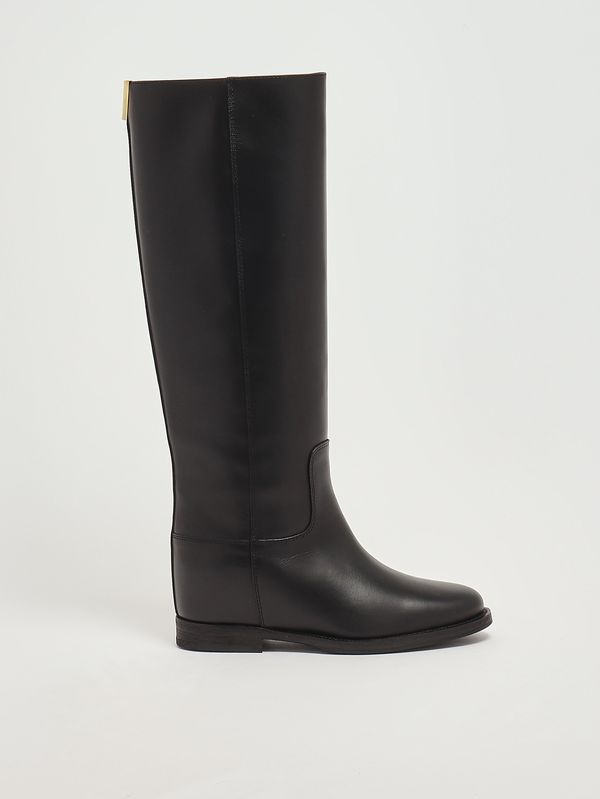 1. Damenstiefel aus Leder Schwarz Via Roma 15 4446