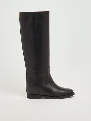 Damenstiefel aus Leder Schwarz Via Roma 15