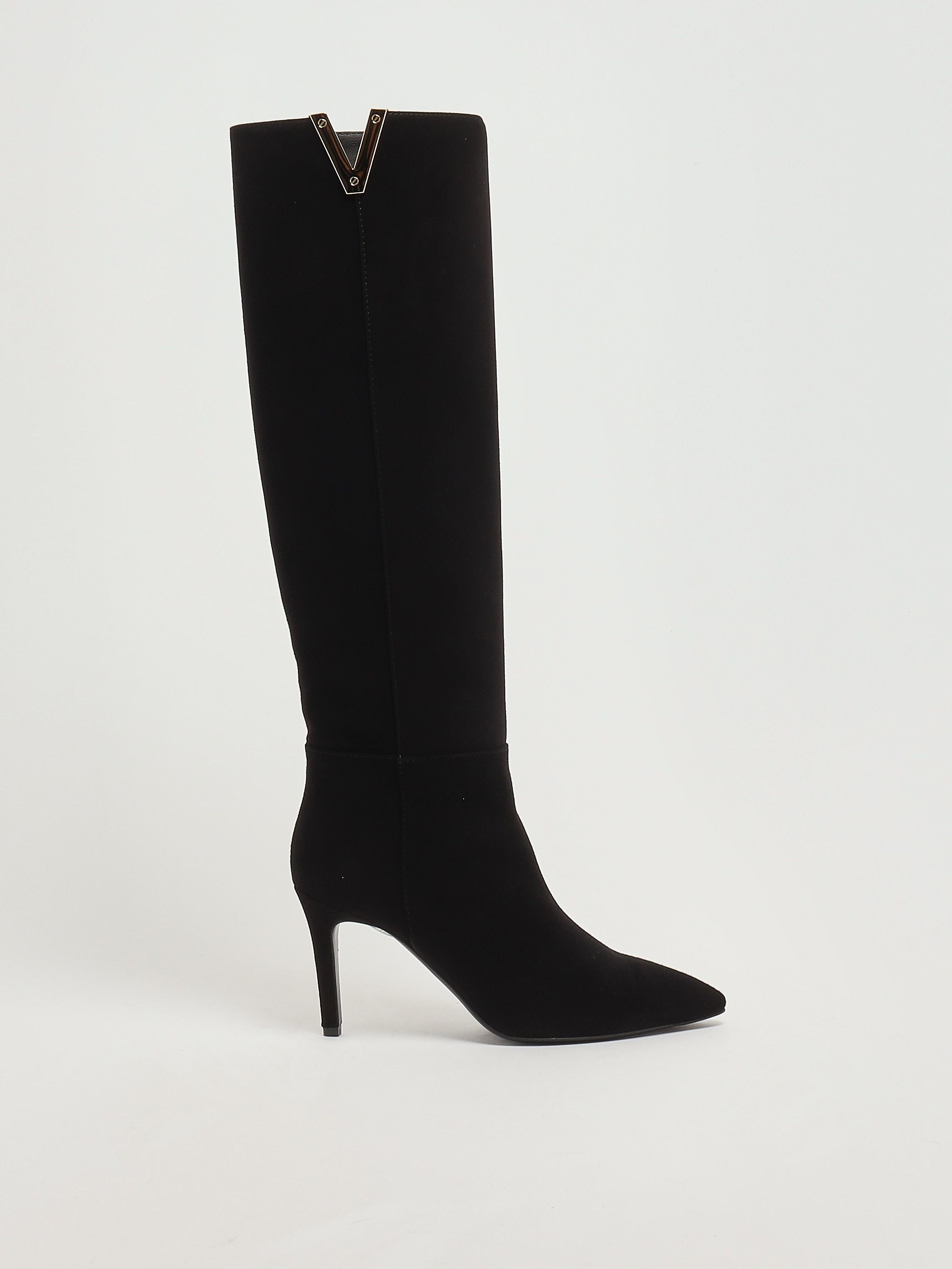 botte en daim beige femme