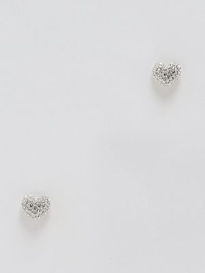 1. Pendientes de mujer Heart Pave con strass Plata
