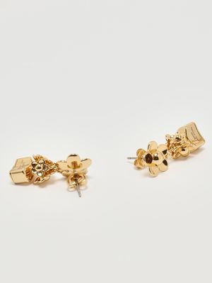 3. Women's Daisy metal earrings Gold