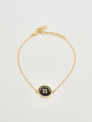 1. Pulsera de mujer Button de metal Oro-Negro