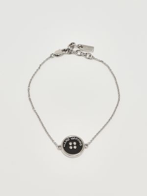1. Women's Button metal bracelet Silver-Black