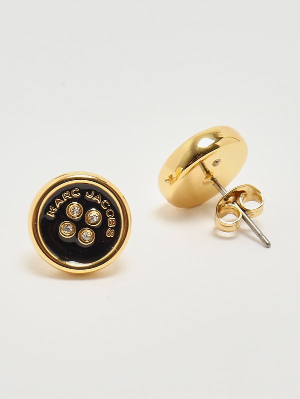 3. Orecchini donna Button in metallo Oro-Nero Marc Jacobs 2r4jer001j35