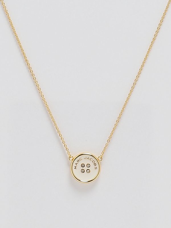 Collier femme Button en métal Or-Crème Marc Jacobs